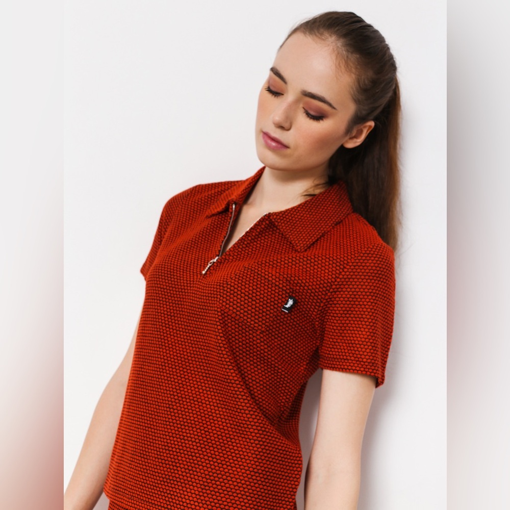 ◾️Stussy Polo Front Pocket Faye Zip Collar T Shirt